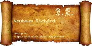 Neuhaus Richárd névjegykártya