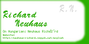 richard neuhaus business card